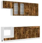 vidaXL K&uuml;cheneinheit LYON 8 pcs Ger&auml;ucherte Eiche Holzwerkstoff