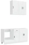 vidaXL K&uuml;cheneinheit PORTO 5 pcs Hochglanz Wei&szlig; Holzwerkstoff