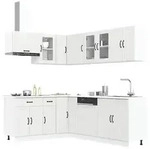 vidaXL 11-tlg. K&uuml;chenschrank-Set Lucca Wei&szlig; Holzwerkstoff