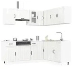 vidaXL 11-tlg. K&uuml;chenschrank-Set Kalmar Hochglanz-Wei&szlig; Holzwerkstoff