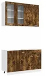 vidaXL K&uuml;cheneinheit LYON 4 pcs Ger&auml;ucherte Eiche Holzwerkstoff