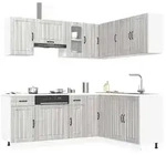 vidaXL 11-tlg. K&uuml;chenschrank-Set Lucca Grau Sonoma Holzwerkstoff