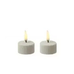 LED Teelichter Uyuni Piffany Timer bis 400 Std D: 4cm wei&szlig; mit Batterie 2er Set