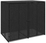vidaXL M&uuml;lltonnenbox 2 pcs Schwarz 130 x 80 x 115 cm Polyethylen