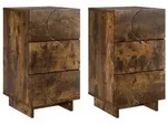 vidaXL Nachttisch 2 pcs R&auml;uchereiche 33,5 x 34,5 x 60 cm Holzwerkstoff
