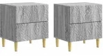 vidaXL Nachttisch 2 pcs Grau Sonoma 43 x 34,5 x 48 cm Holzwerkstoff