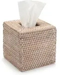 Kosmetikt&uuml;cherbox aus Rattan, Quadratische Geflochtener T&uuml;cherbox Halter,...