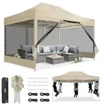 COBIZI Faltpavillon 3x4,5 m mit Moskitonetz, wasserdicht, stabil | UV-Schutz...
