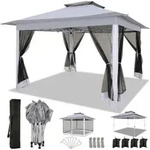 COBIZI Pavillon 3x3 Wasserdicht Stabil Faltpavillon, Pop up Gartenpavillon mit