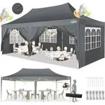 COBIZI Pavillon 3x6m, Faltpavillon 3x6 Wasserdicht Stabil mit 6 Seitenteilen