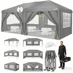 COBIZI Pavillon 3x6 m, Faltpavillon 3x6 wasserdicht stabil Faltzelt Anti-UV...