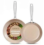 KOKHUB Keramik Pfannenset 2-teilig 24/28cm Induktion Backofenfest Khaki