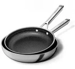 Edelstahl Pfannenset 2-teilig 24/28cm DiamondTitan-Keramikbeschichtung Induktion