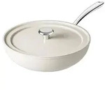 Redchef Bratpfanne 28 cm mit Deckel Keramik Antihaft Induktion Beige