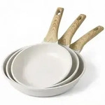 Bratpfannen-Set Granit-Beschichtung Induktion 24/26/28cm Wei&szlig;