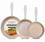 KOKHUB Pfannenset 3-teilig Keramik Antihaft 20/24/28cm Induktion Backofenfest
