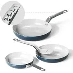 Keramik Bratpfannen Set 3-teilig Induktion 20/24/28cm Dunkelblau