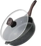 Antihaft Tiefe Bratpfanne mit Deckel 30 cm Granitbeschichtung