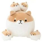 SQEQE Stuffed Animal Shiba Inu Plush Toy with 4 Baby Shiba Inu Plushies in her...