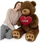 Riesen Teddyb&auml;r 130cm braun mit Herz I Love You