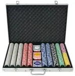vidaXL Poker Set mit 1.000 Laserchips Aluminium