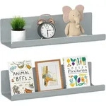 Schweberegal Wandregal Bilderleiste Kunststoff Set 2 Grau 2 Pack