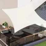 Sonnensegel Wasserdicht Rechteckig UVSchutz Terrasse 4x4m Cremewei&szlig;