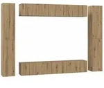 vidaXL TV-Schrankset Wandmontiert 10 pcs Artisan-Eiche Holzwerkstoff