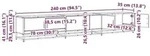 vidaXL TV-Einheiten 2 pcs Altholz 240 x 35 x 41 cm Holzwerkstoff