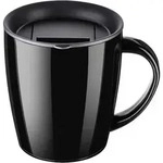 Thermosbecher 350ml Edelstahl Doppelwandig Vakuum Deckel Schawarz
