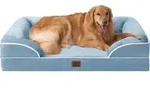 Hundebett orthop&auml;disches Memory Foam L 112 x B 81 x H 17.5 cm Hellblau