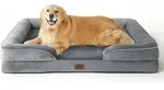 Hundebett orthop&auml;disch Kistenschaum L 122 x B 89 x H 20 cm Grau