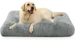 Hundebett 90x60cm Waschbar Pl&uuml;sch Rutschfest Grau L 90 x B 60 x H 8 cm