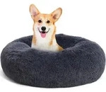 Hundebett orthop&auml;disches rund Donut L 70 x B 70 x H 20 cm Dunkelgrau