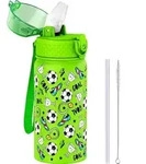 Wasserflasche Kinder 550ml Stahl Vakuum Gr&uuml;ner Fu&szlig;ball 550ml 18oz