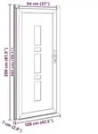 vidaXL Vordert&uuml;r Anthrazit 108 x 208 cm PVC