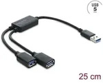 Delock 2 Port USB 5 Gbps Typ-A Kabel-Hub mit USB Typ-A Anschluss 25 cm