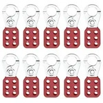 Lockout Hasp Stahl Rot 10 St&uuml;ck mit 6 L&ouml;chern