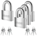 Vorh&auml;ngeschloss Edelstahl 50mm 4er-Pack Schl&uuml;sselgleichschlie&szlig;end