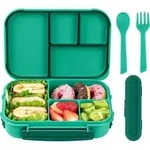 Brotdose Kinder Bento Box Lunchbox 1200ml 4 F&auml;cher Besteck Mikrowellen