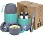 Thermobeh&auml;lter 500ml 700ml Edelstahl Regenbogenfarben 500 ml + 700 ml