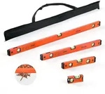VEVOR 4 tlg. Wasserwaage Set, 12/30/60/100cm Richtwaage mit 3 Libellen...