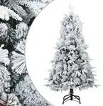 vidaXL K&uuml;nstlicher Scharnier-Weihnachtsbaum schneebedeckt Wei&szlig; 120 cm