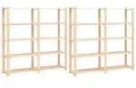 vidaXL Lagerregale 5 B&ouml;den 2 Stk. 170x38x170cm Massivholz Kiefer 500kg