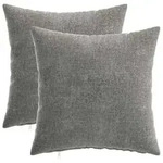 vidaXL Kissenbezug 2 pcs HEERLEN Dunkelgrau 40 x 40 cm Chenille-Stoff