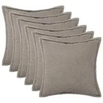 vidaXL Kissenbezug 6 pcs HOUTEN Hellgrau 55 x 55 cm Boucl&eacute;