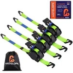 ANTELOPE Automatik Spanngurt 4 St&uuml;ck J-Haken Gr&uuml;n 680kg Bruchfestigkeit