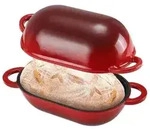 Gusseisen Brotbackform mit Deckel 2,75L Rot