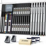 STAGEEK Druckbleistift Set 6Stk. 0,5-2,0mm mit 384 Minen & Zubeh&ouml;r