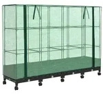 vidaXL Gartenplanter mit Gew&auml;chshausabdeckung und R&auml;dern 4 stk. PP